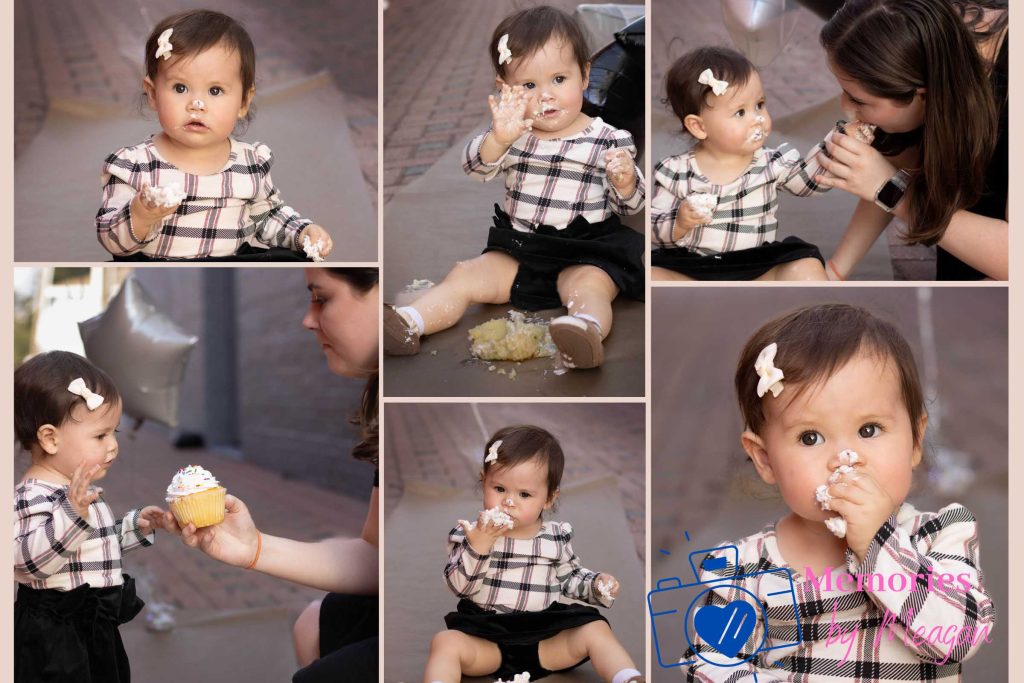 Cake Smash photo session in Winter Haven Florida with Memories by Meagan.